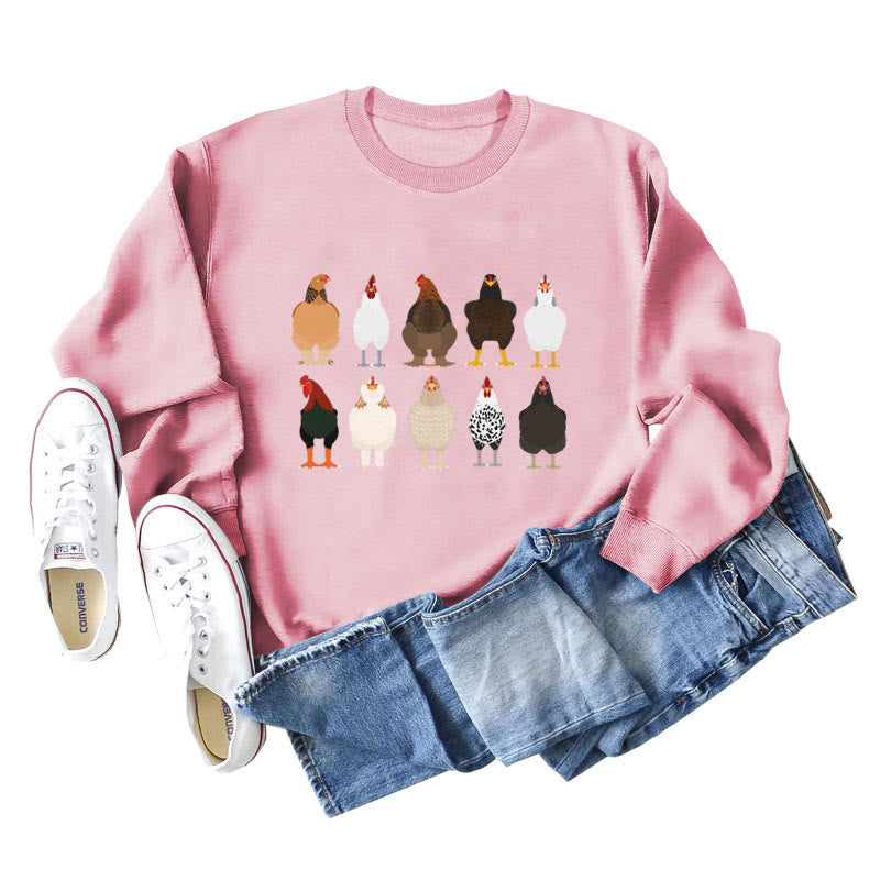 Sweat-shirt imprimé poussin grande taille - Rose - 2XL - image 7