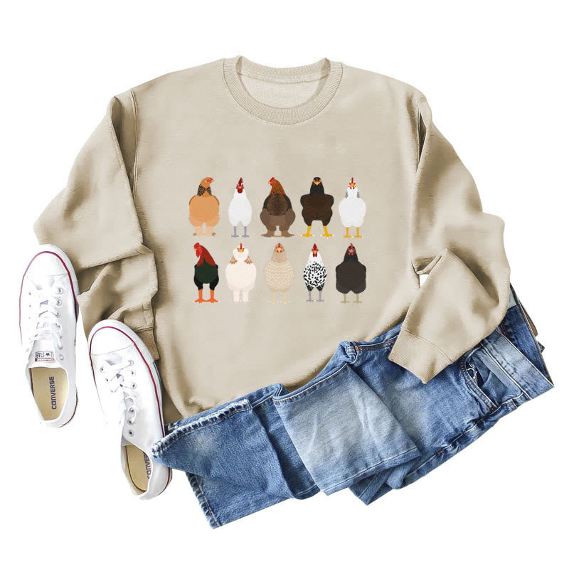 Sweat-shirt imprimé poussin grande taille - Abricot - 2XL - image 1