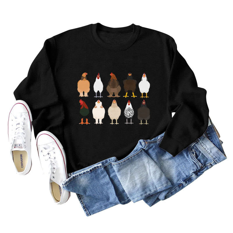 Sweat-shirt imprimé poussin grande taille - Noir - 2XL - image 2
