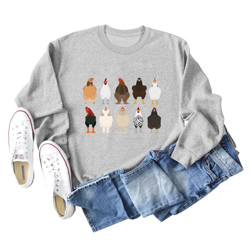 Sweat-shirt imprimé poussin grande taille - Gris - 2XL - image 3