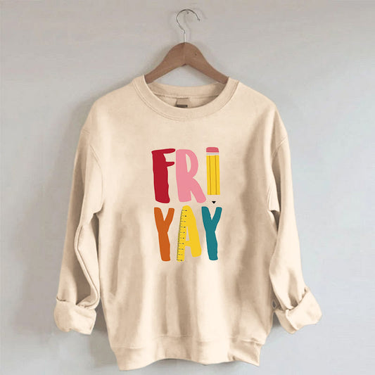 Sweat-shirt à imprimé crayon grande taille du vendredi