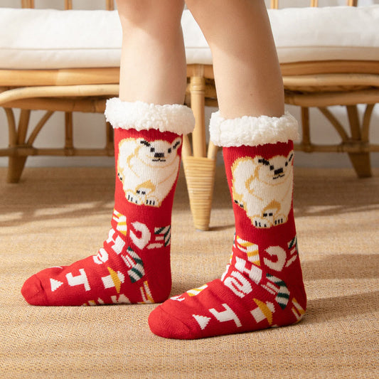 Chaussettes-chaussons ours polaire grande taille - Rouge - EU36-42(US3-8.5) - image 0