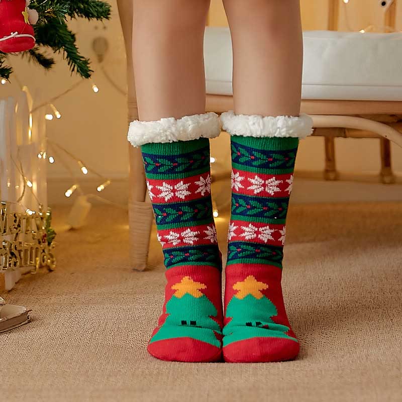 Chaussons-chaussettes grande taille pour sapin de Noël (2 paires) - Vert - EU36-42 (US3-8.5) - image 3