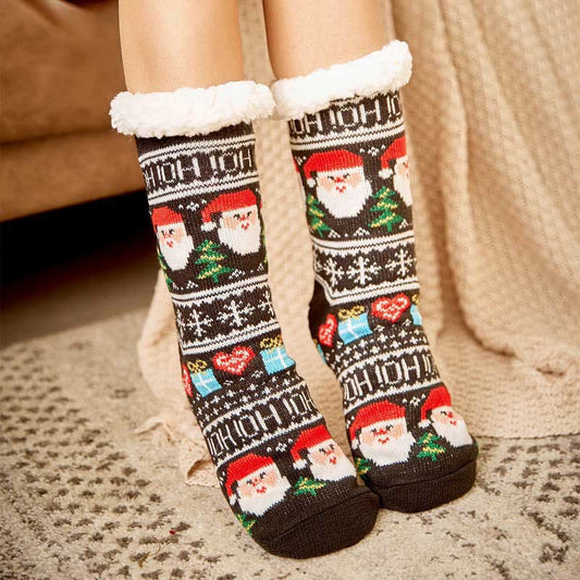 Chaussons-chaussettes grande taille pour sapin de Noël (2 paires) - Noir - EU36-42 (US3-8.5) - image 1