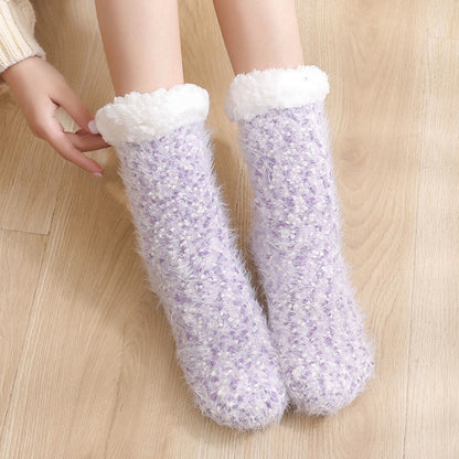 Chaussettes-chaussons chaudes et épaisses grandes tailles - Violet - EU36-42(US3-8.5) - image 12