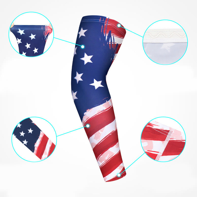 Manchons de compression pour bras avec drapeau américain