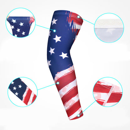 Manchons de compression pour bras avec drapeau américain