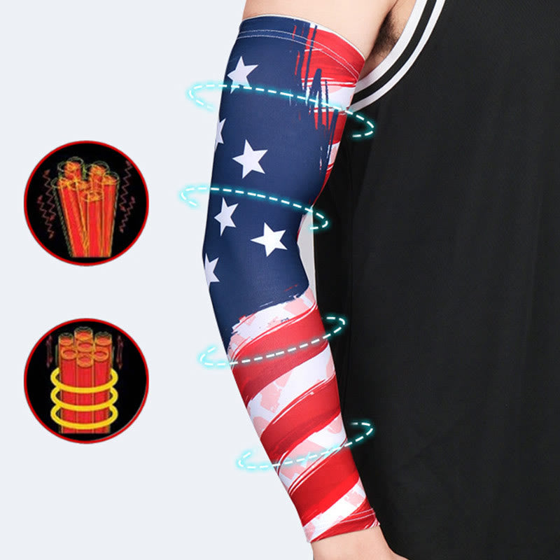 Manchons de compression pour bras avec drapeau américain - image 2