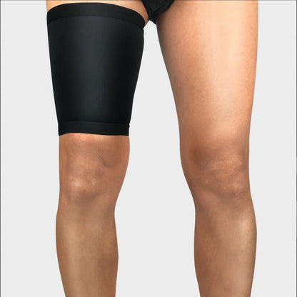 Manchon de compression de cuisse de sport de couleur unie - Noir - XL - image 5