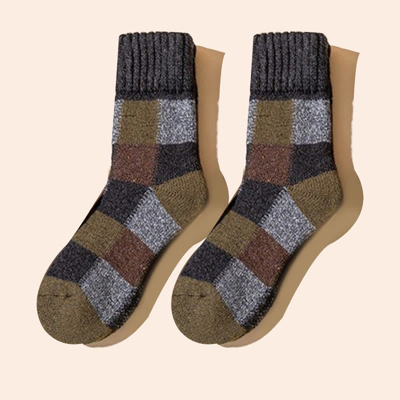 Chaussettes longues en polaire extra épaisses grande taille (5 paires) - Vert foncé - EU40-45 (US7-11) - image 4