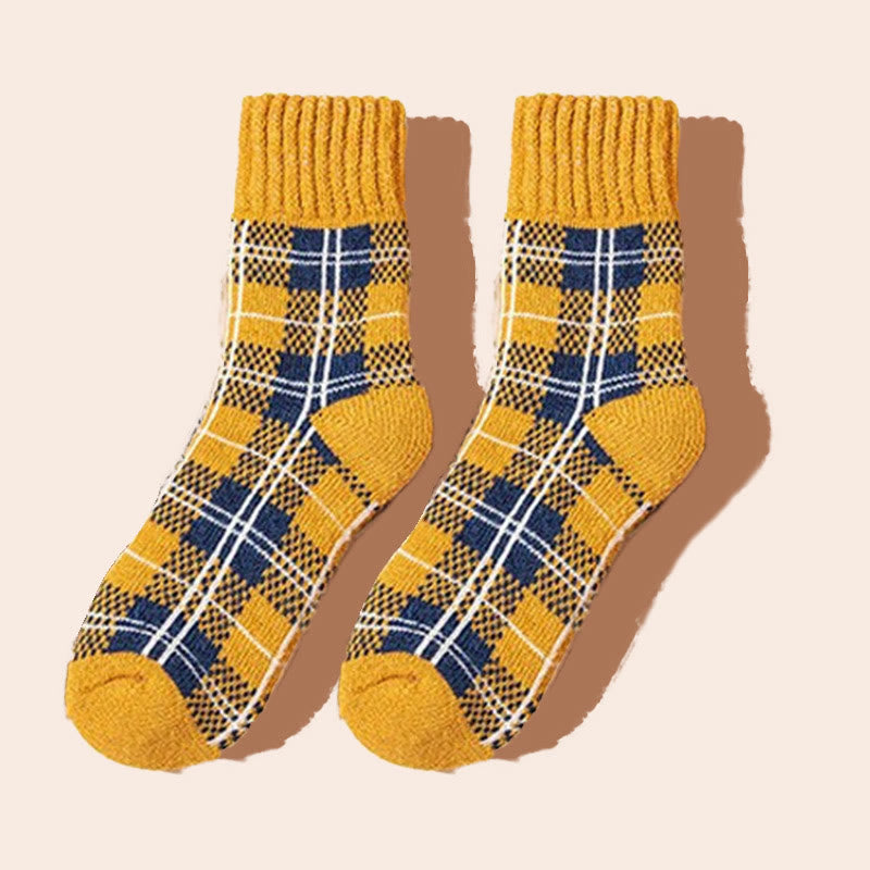 Chaussettes à carreaux colorblock grande taille (5 paires) - Jaune - EU36-41 (US3-7,5) - image 4