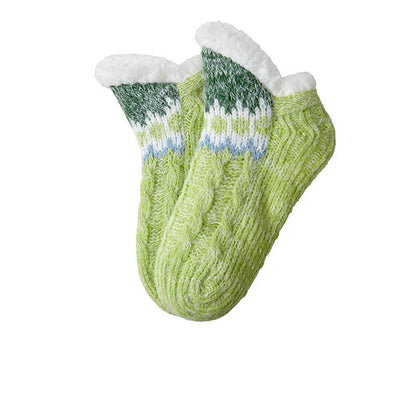 Chaussons-chaussettes en laine d'agneau grande taille - Vert - EU36-41 (US3-7,5) - image 4