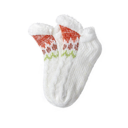 Chaussons-chaussettes en laine d'agneau grande taille - Blanc - EU36-41 (US3-7,5) - image 3