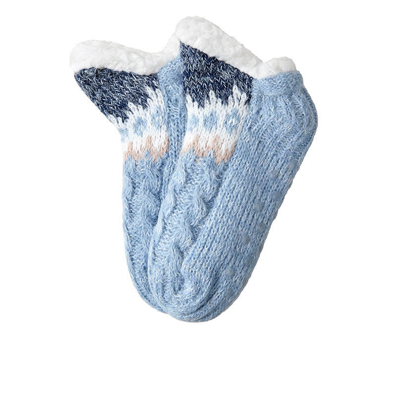 Chaussons-chaussettes en laine d'agneau grande taille - Bleu - EU36-41 (US3-7,5) - image 8
