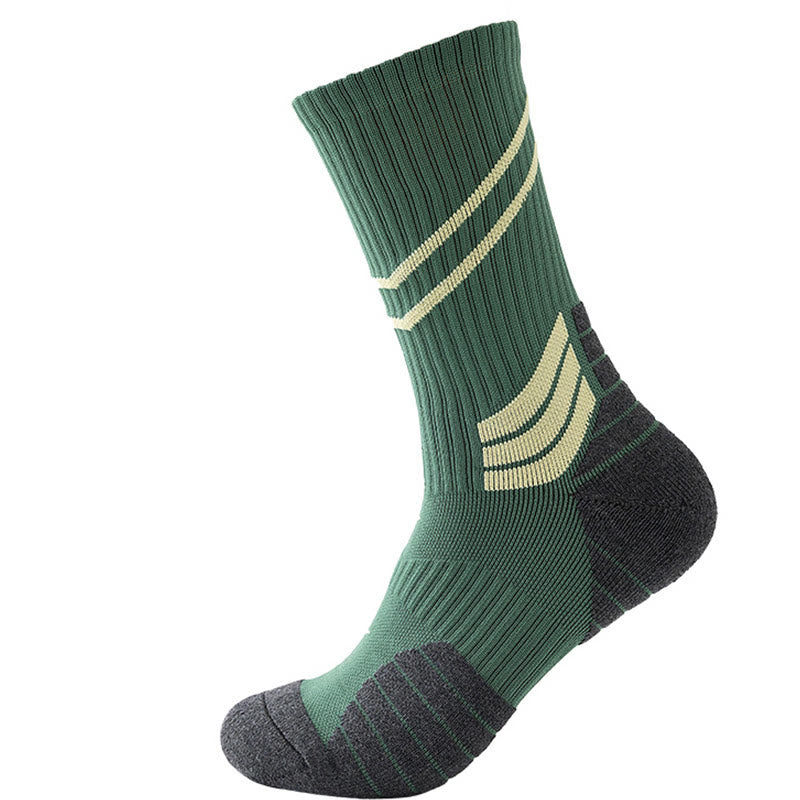 Chaussettes de compression à rayures obliques (7 paires) - Vert foncé - EU38-45 (US5-11) - image 4