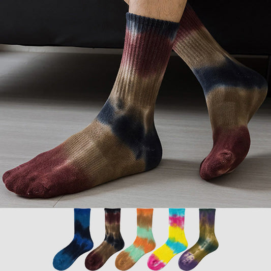 Chaussettes épaisses tie-dye grande taille (5 paires)