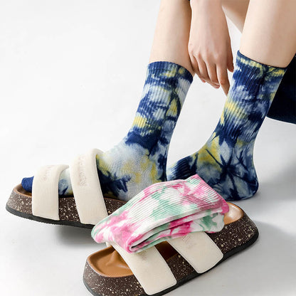 Chaussettes longues tie-dye grande taille (5 paires)