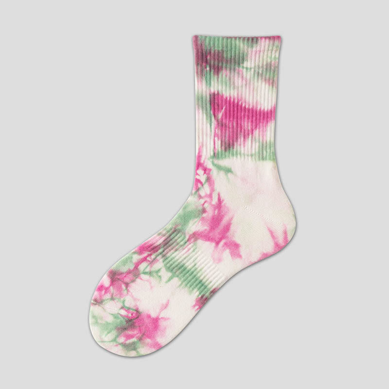 Chaussettes tie-dye tendance (5 paires) - Rose - EU37-42 (US4-8.5) - image 9
