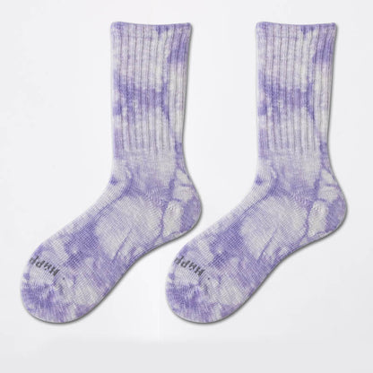 Chaussettes de travail tie-dye (3 paires) - Violet - EU38-43 (US5-9) - image 5