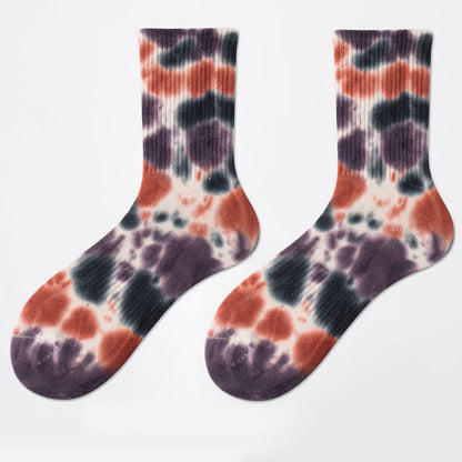 Chaussettes longues à pois tie-dye grande taille (4 paires)