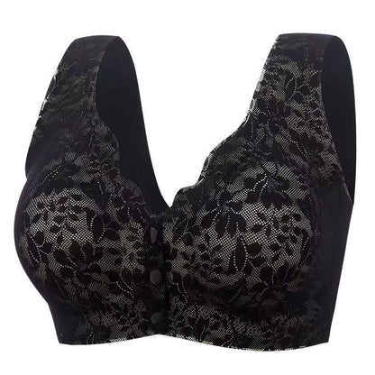 Soutiens-gorge sans armatures confortables à boutons sur le devant (paquets de 2) - Noir - 3XL - image 6