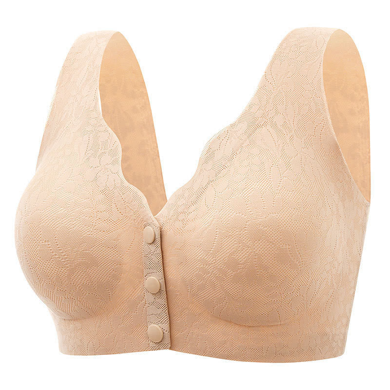 Soutiens-gorge sans armatures confortables à boutons sur le devant (paquets de 2) - Nu - 3XL - image 7