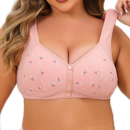 Soutien-gorge sans armatures à fermeture avant - Rose - 62B/C/D - image 2