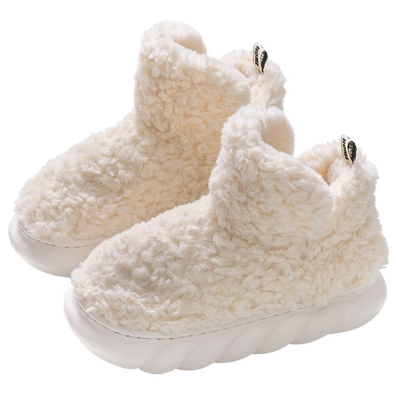 Chaussons chauds à semelle épaisse grande taille - Blanc - EU40-41 (US7-7,5) - image 2