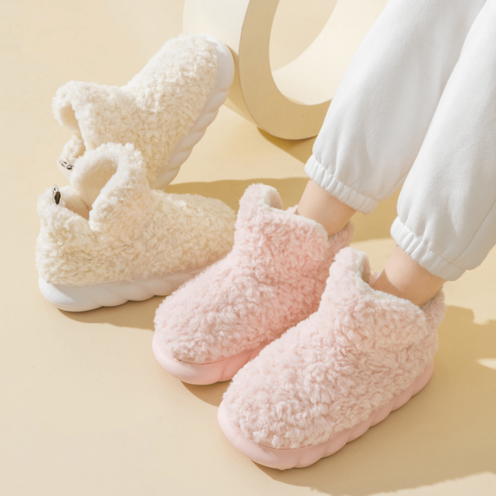 Chaussons chauds à semelle épaisse grande taille - image 0