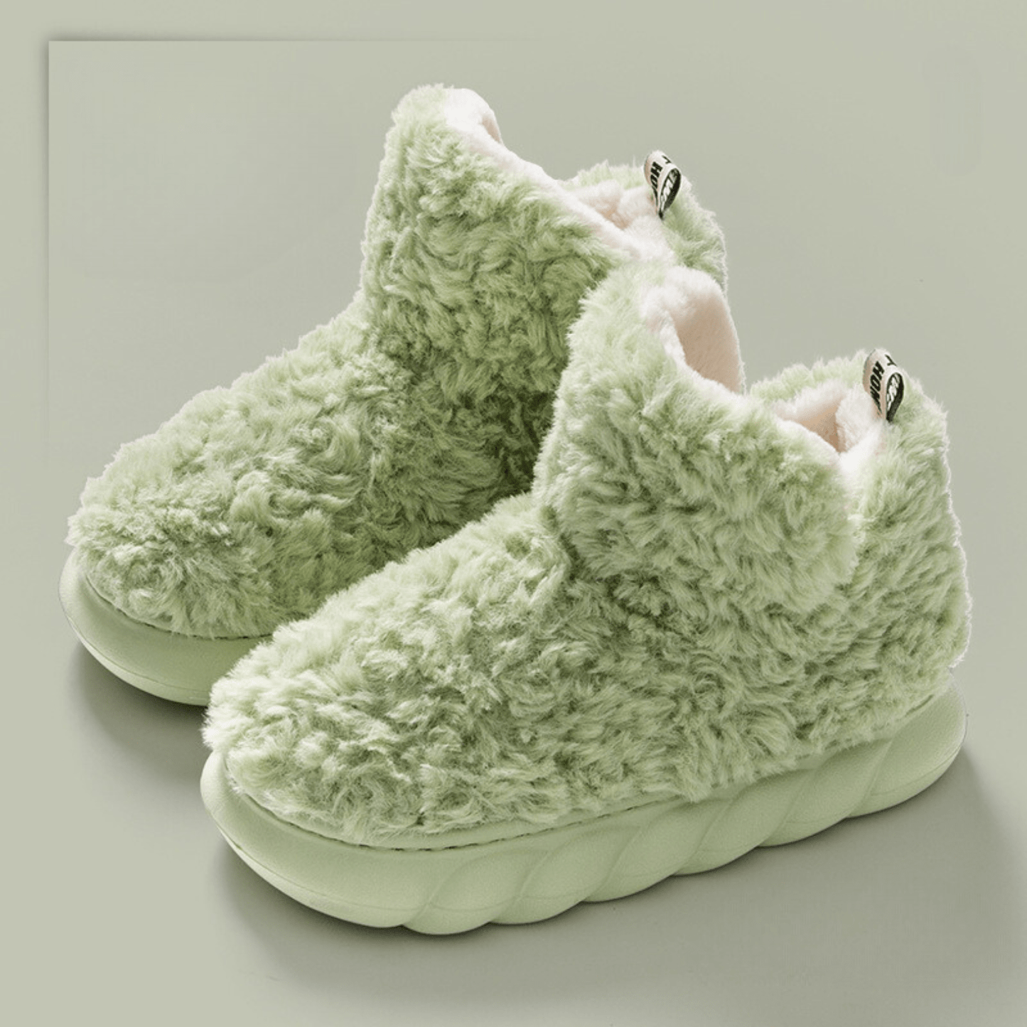 Chaussons chauds à semelle épaisse grande taille - Vert - EU40-41 (US7-7,5) - image 4
