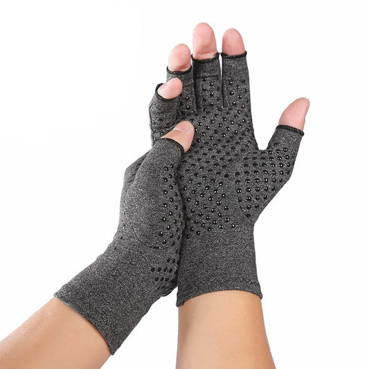 Gants de compression demi-doigts - Gris - XL - image 0