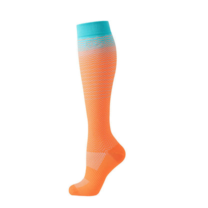 Chaussettes de compression à rayures dégradées (6 paires) - Orange - S/M - image 1