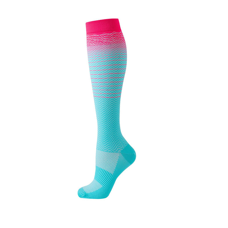 Chaussettes de compression à rayures dégradées (6 paires) - Bleu - S/M - image 3