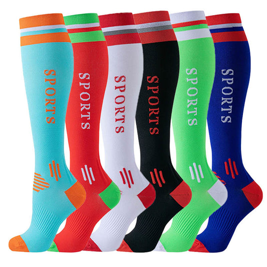 Chaussettes de compression de sport assorties (6 paires) - Multicolore - S/M - image 0