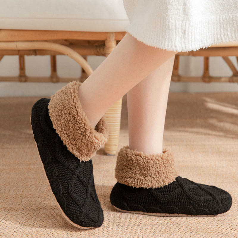 Chaussettes pantoufles antidérapantes et pelucheuses grande taille - Noir - EU36-42 (US3-8.5) - image 5