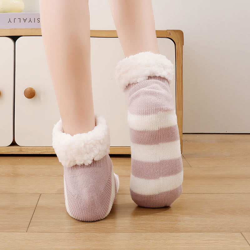 Chaussettes pantoufles à rayures larges grande taille - image 5