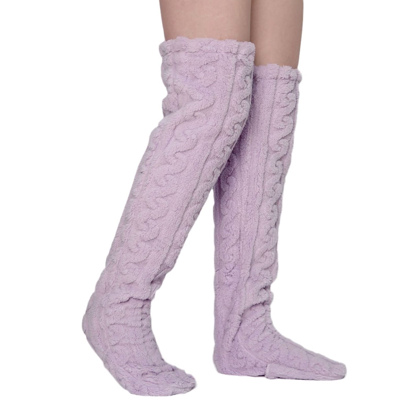 Chaussons chauds d'hiver grande taille - Violet - Taille unique - image 6