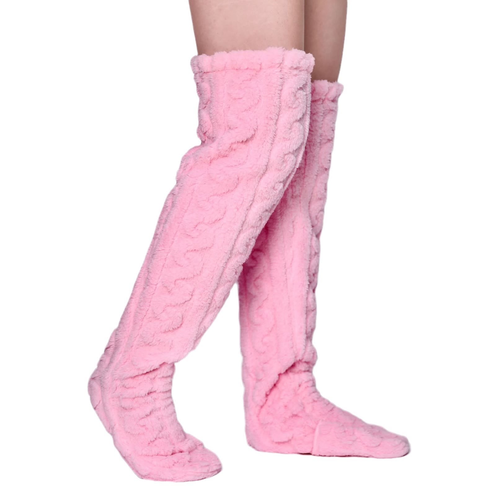 Chaussons chauds d'hiver grande taille - Rose - Taille unique - image 4