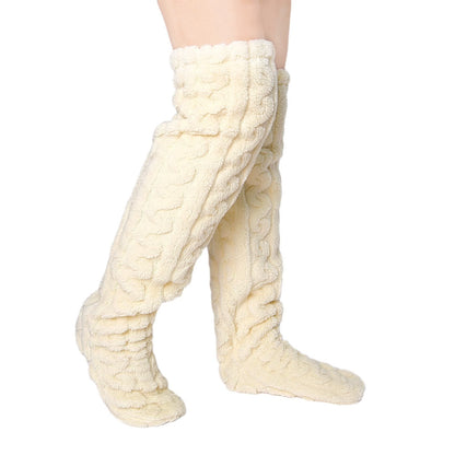Chaussons chauds d'hiver grande taille - Beige - Taille unique - image 5