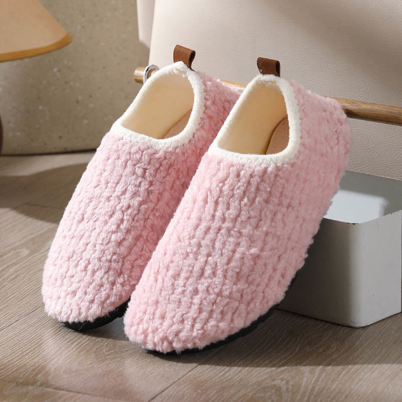 Chaussons en fourrure bouclée et duveteuse grande taille - Rose - EU43-44 (US9-10) - image 9