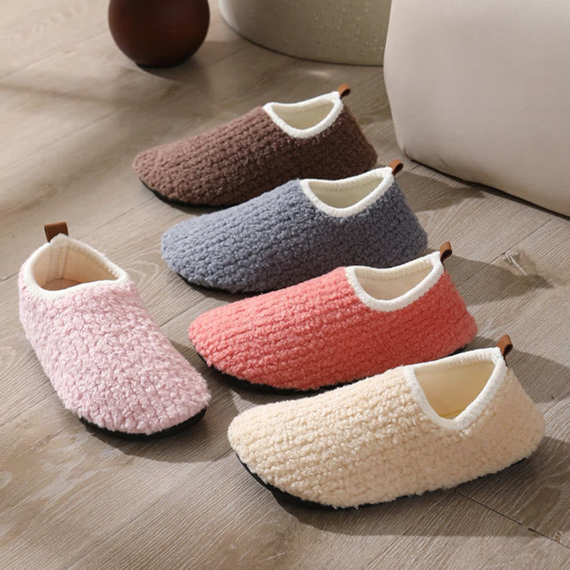 Chaussons en fourrure bouclée et duveteuse grande taille - image 4