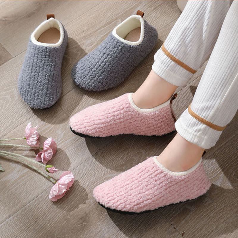 Chaussons en fourrure bouclée et duveteuse grande taille - image 0