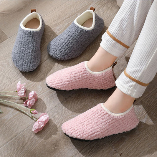 Chaussons en fourrure bouclée et duveteuse grande taille - image 0