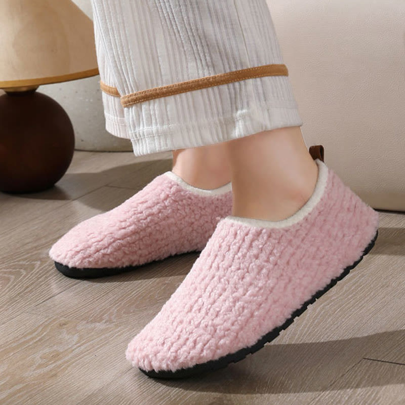 Chaussons en fourrure bouclée et duveteuse grande taille - image 2