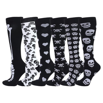 Chaussettes de compression Skull Bones (6 paires) - Multicolore - S/M - image 0