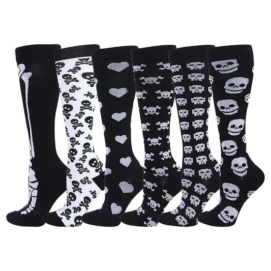 Chaussettes de compression Skull Bones (6 paires) - Multicolore - S/M - image 0