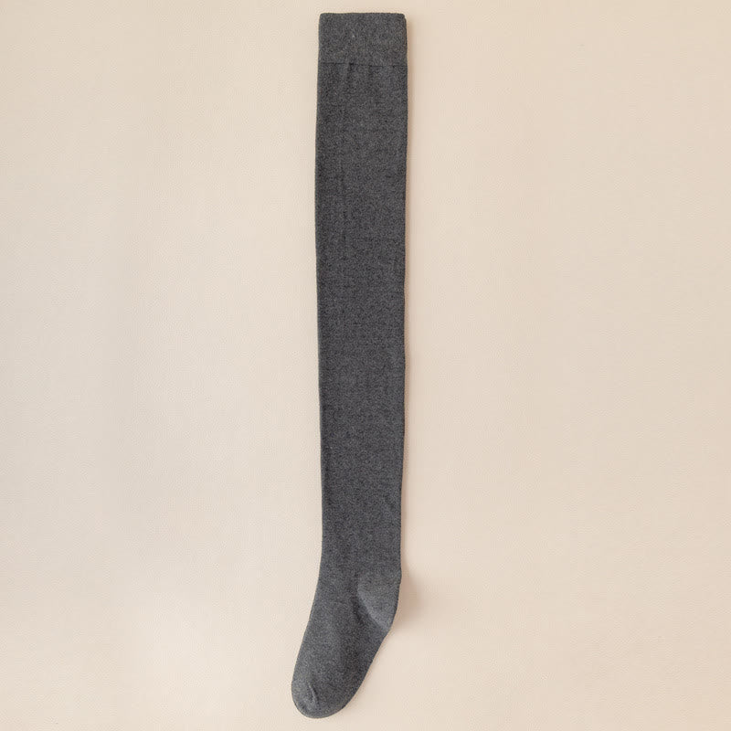 Chaussettes hautes en coton uni (2 paires) - Gris foncé - EU39-46 (US6-12) - image 8