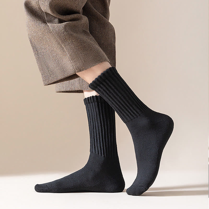 Chaussettes longues à rayures épaisses grande taille (4 paires)