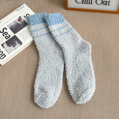Chaussettes mi-mollet en polaire corail (6 paires) - Gris clair - EU39-45 (US6-11) - image 13