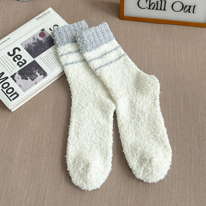 Chaussettes mi-mollet en polaire corail (6 paires) - Blanc - EU39-45 (US6-11) - image 10